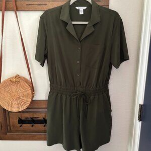 Athleta Avenue Romper, Aspen Olive, Size Medium